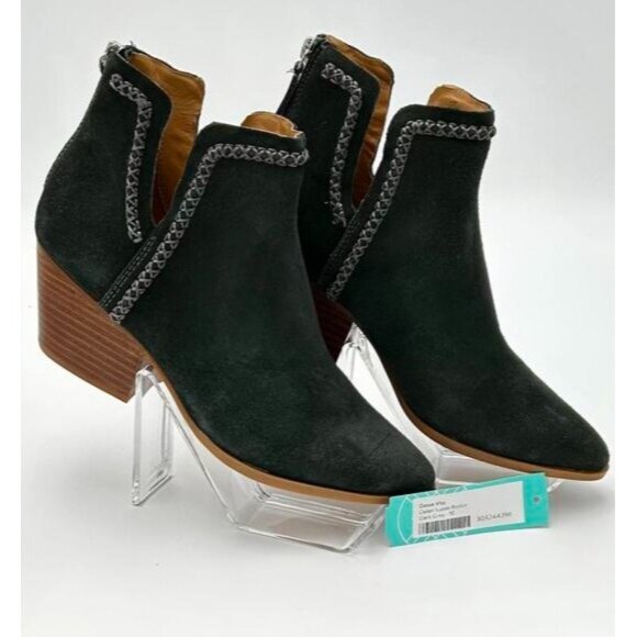 Dolce Vita Suede Booties Womens Sz 10 Dark Grey Western Ankle Boots Fall Winter - Picture 1 of 6